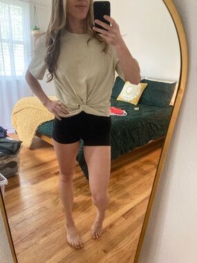 lululemon athletica Cream Knot-Front Short Sleeve Tee